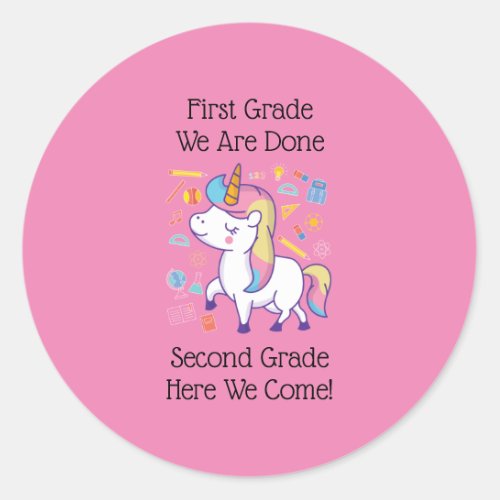 Preschool Kindergarten Elementary Graduation  Classic Round Sticker