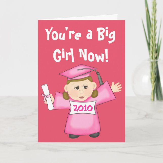 Preschool / Kindergarten Girl Graduation Card (Front)