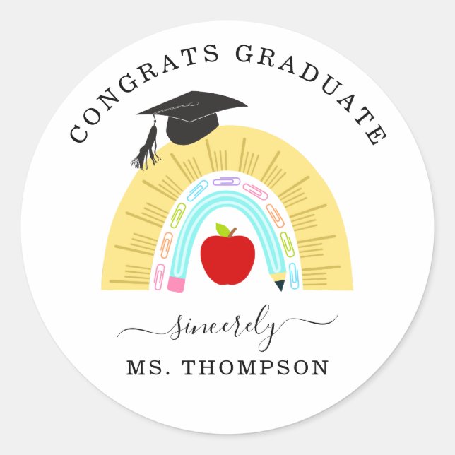 Preschool / Kindergarten Graduation Favor Sticker (Front)