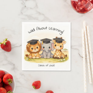 Preschool Kindergarten Lion Elephant Giraffe Party Napkins