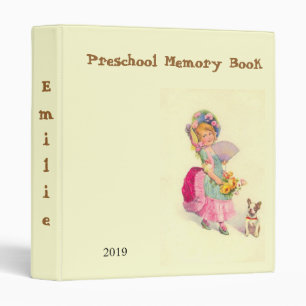 Preschool Memory Book Binder with Vintage Image