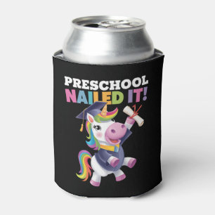 Preschool Nailed It Unicorn Graduation Cap Can Cooler