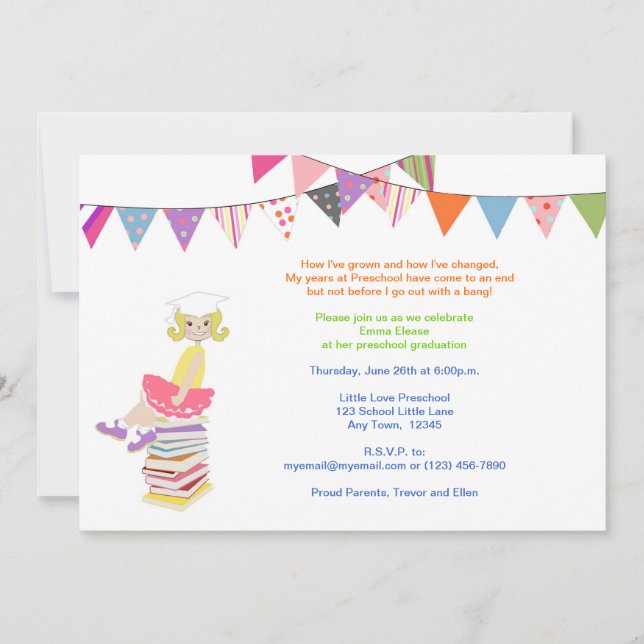 Preschool or Kindergarten Invitations (Front)