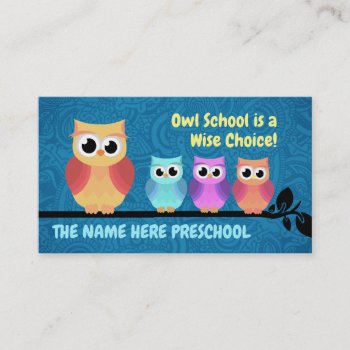 Preschool Owl Business Cards by MsRenny at Zazzle