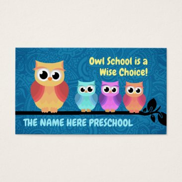 Preschool Owl Business Cards Preschool Owl Business Cards