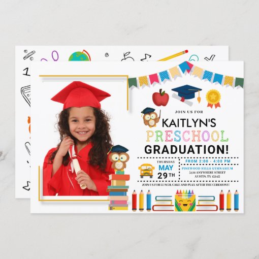 Preschool Photo Graduation Invitation | Zazzle