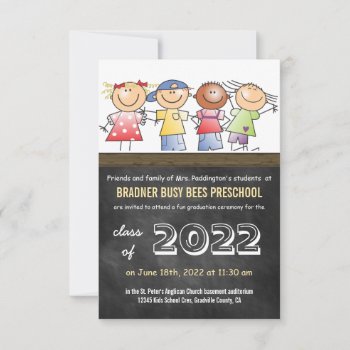 Preschool Pre-k Graduation Class Of 2022 Invitation by PartyHearty at Zazzle