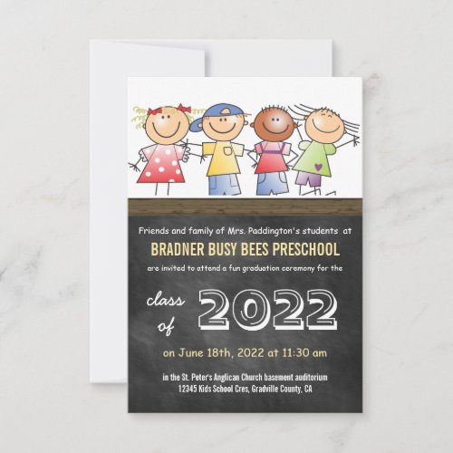 Preschool Pre_K Graduation Class of 2022 Invitation