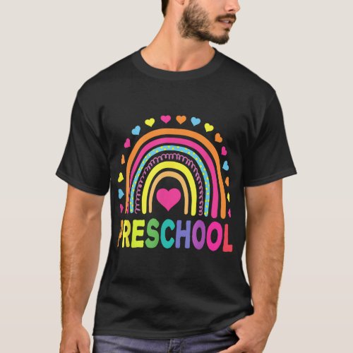 Preschool Rainbow Girls Boys Kids Teacher Back To  T_Shirt