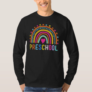 Preschool Rainbow Girls Boys Teacher Team Pre K Sq T-Shirt