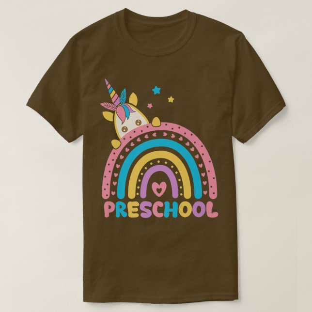 Preschool Rainbow Unicorn Back To School Teacher G T-Shirt (Design Front)