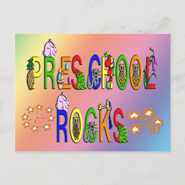 Preschool Rocks - Stars Postcard (Front)