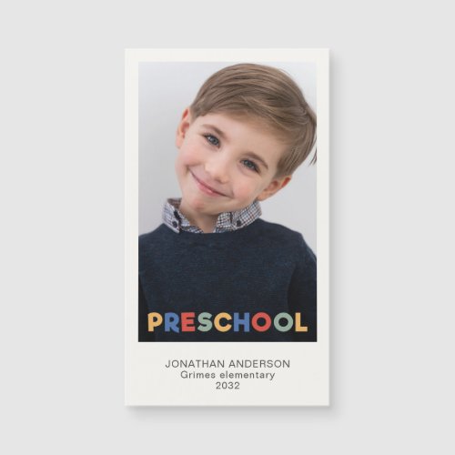 Preschool School Year Photo Card Keepsake Magnet