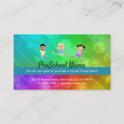 Preschool slogans business card