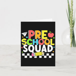 Preschool squad happy first day of school kids card