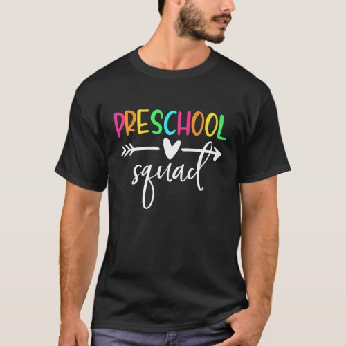 Preschool Squad Pre_K Teacher Student Team Back To T_Shirt