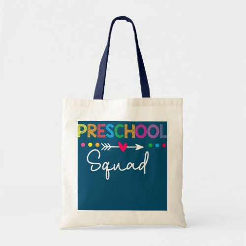 Preschool Squad Pre K Teacher Student Team Back Tote Bag