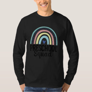Preschool Squad Preschool Boho Rainbow Teacher Stu T-Shirt