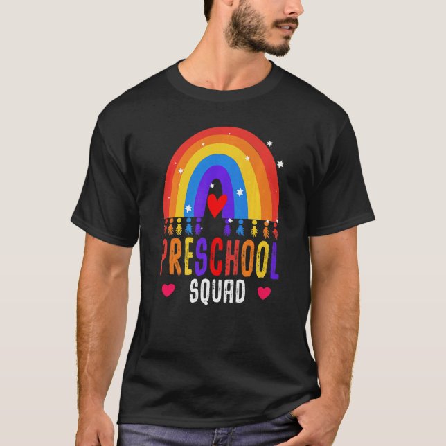 Preschool Squad Teacher Back To School Daycare App T-Shirt (Front)