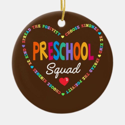 Preschool Squad Teacher Back to School Daycare Ceramic Ornament