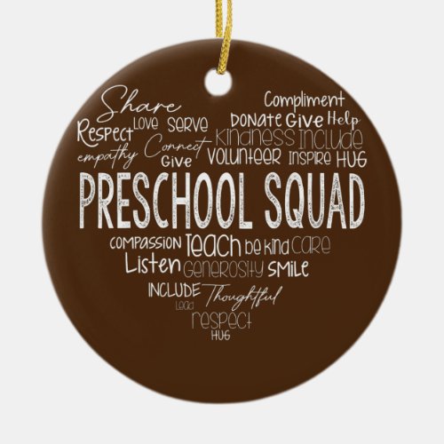 Preschool Squad Teacher Back to School Daycare Ceramic Ornament