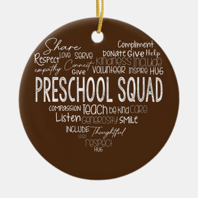 Preschool Squad Teacher Back to School Daycare Ceramic Ornament (Front)
