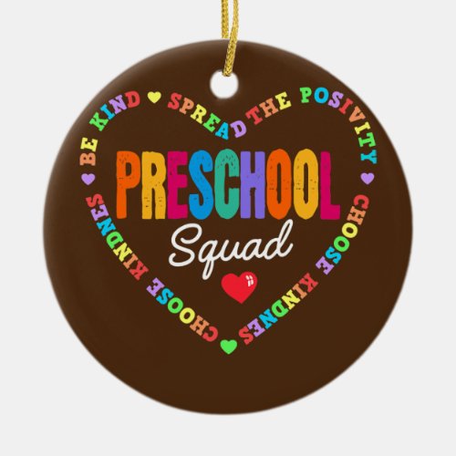 Preschool Squad Teacher Back to School Daycare Ceramic Ornament