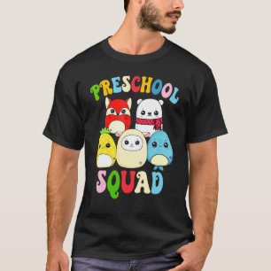 Preschool Squad Teacher Kid Team Kindergarten Back T-Shirt