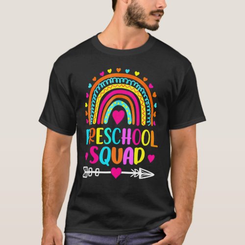 Preschool Squad Teacher  Rainbow  Back To School 1 T_Shirt