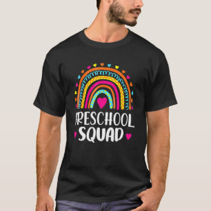Preschool Squad Teacher  Rainbow  Back To School T-Shirt