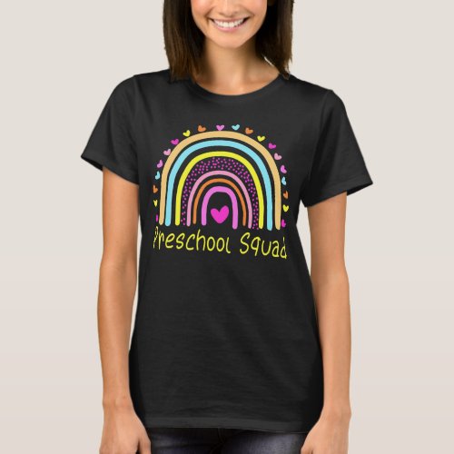 Preschool Squad Teacher Rainbow  T_Shirt