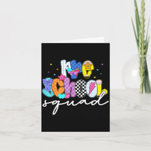 Preschool squad teacher student kids pre-k back to card