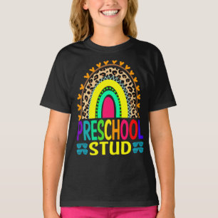 Preschool Stud Rainbow Leopard Back To School  T-Shirt