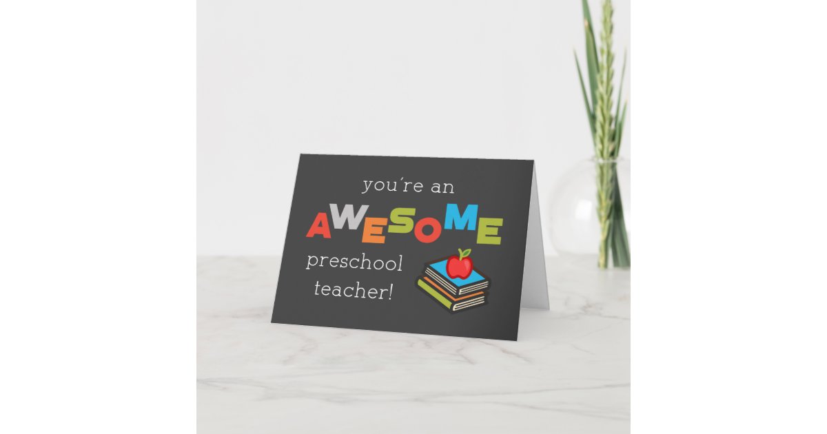 Preschool Teacher Appreciation Day Books Awesome Card Zazzle