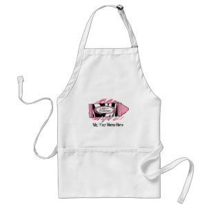 Preschool Teacher Apron - Zebra Print Crayon