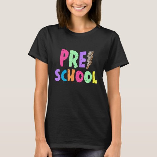 Preschool Teacher Colorful Lightening Bolt  School T_Shirt