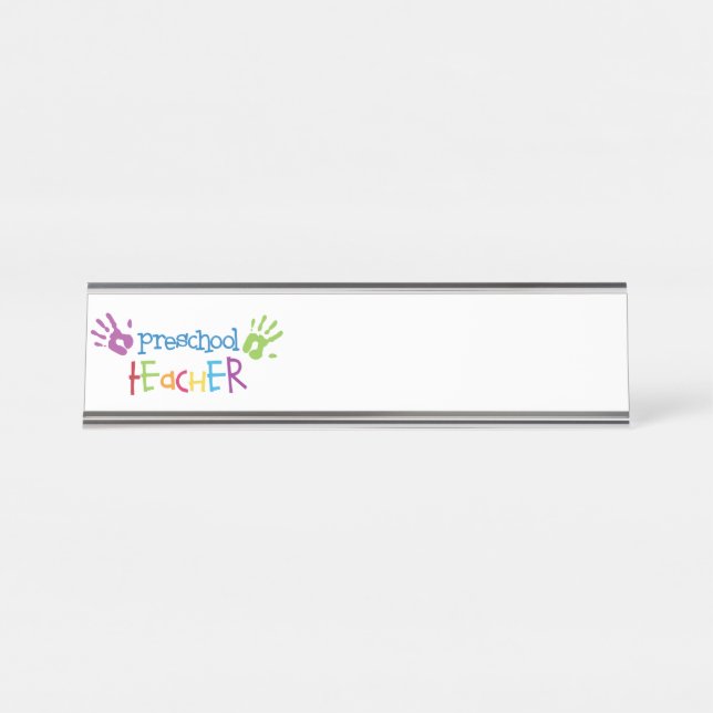 Preschool Teacher Desk Name Plate (Front)