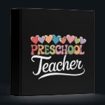 Preschool Teacher First Day Groovy Back To School  3 Ring Binder<br><div class="desc">Preschool Teacher First Day Groovy Back To School</div>