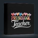Preschool Teacher First Day Groovy Back To School  3 Ring Binder<br><div class="desc">Preschool Teacher First Day Groovy Back To School</div>