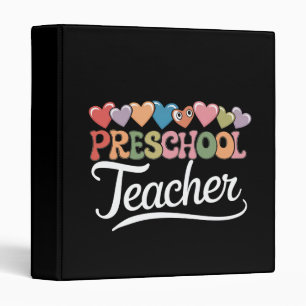 Preschool Teacher First Day Groovy Back To School  3 Ring Binder