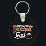 Preschool Teacher First Day Groovy Back To School  Keychain<br><div class="desc">Preschool Teacher First Day Groovy Back To School</div>