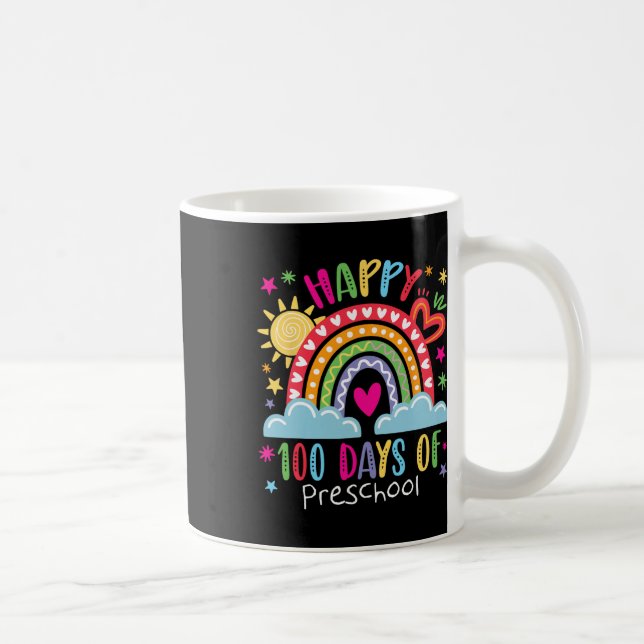 Preschool Teacher Girls Kids Rainbow 100 Days Of S Coffee Mug (Right)
