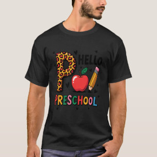 Preschool Teacher Leopard Pencil Preschool Back to T-Shirt