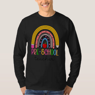 Preschool Teacher Life  Pencil Rainbow Back To Sch T-Shirt