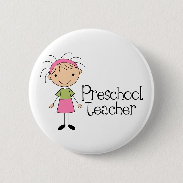 Preschool Teacher Pinback Button (Front)