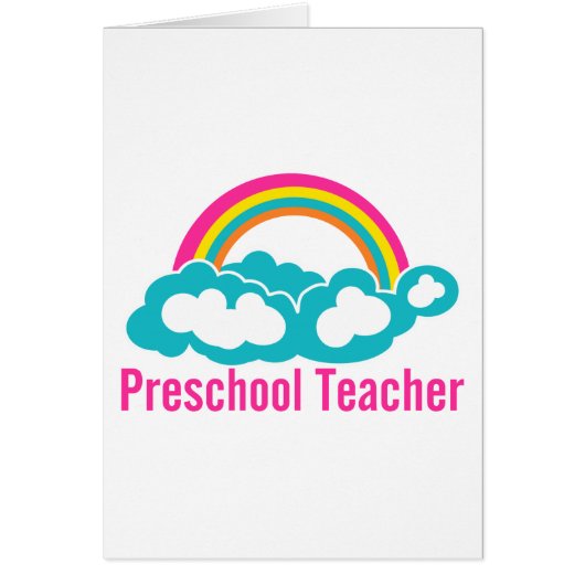Preschool Teacher Rainbow Cloud Cards (Front)