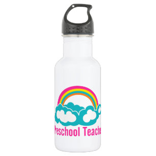 Preschool Teacher Rainbow Cloud Stainless Steel Water Bottle