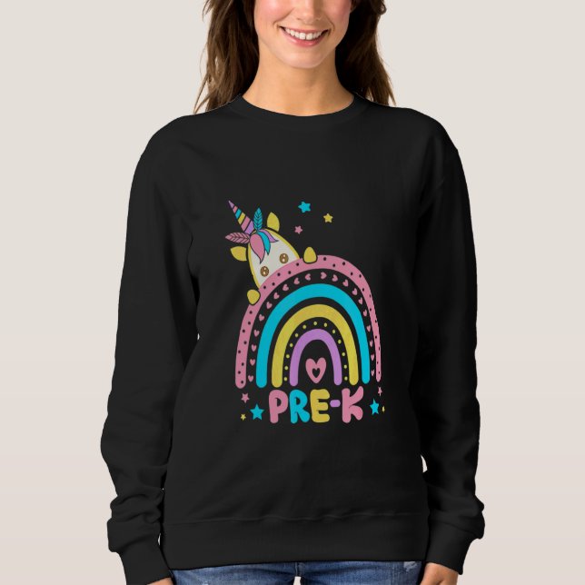 Preschool Teacher  Rainbow Leopard Back To School Sweatshirt (Front)