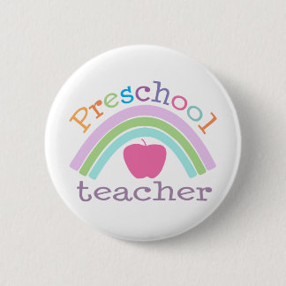 Preschool Teacher Rainbow Pinback Button