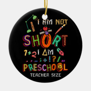 Preschool Teacher Short Pre K Teacher Math Mathema Ceramic Ornament